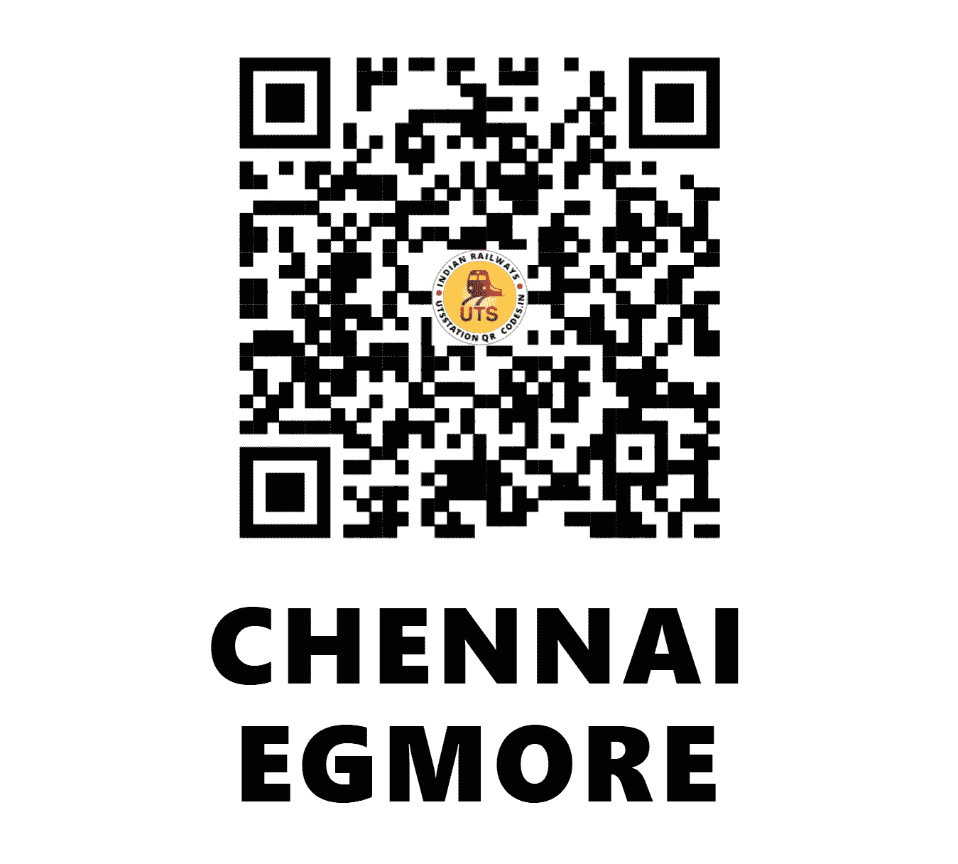 UTS QR Code for CHENNAI EGMORE - MS (SR - TAMIL NADU)